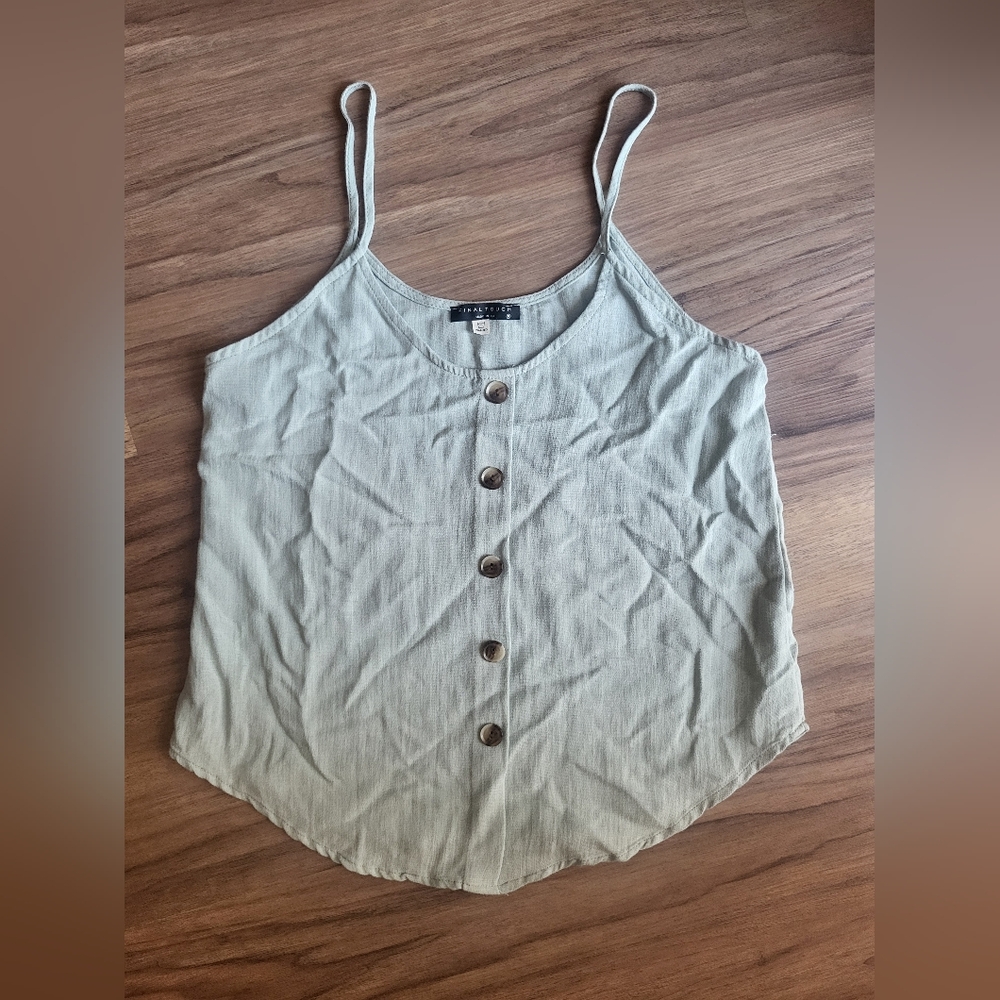 (M) Final Touch linen-like mint tank